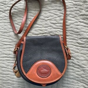 Brown and black pebble leather Dooney & Bourke Crossbody purse